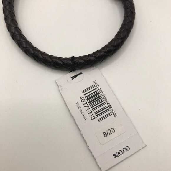 3/$25 Express Leather Braided Magnetic Bracelet-Brown Band- Stocking Stuffer - Picture 4 of 12